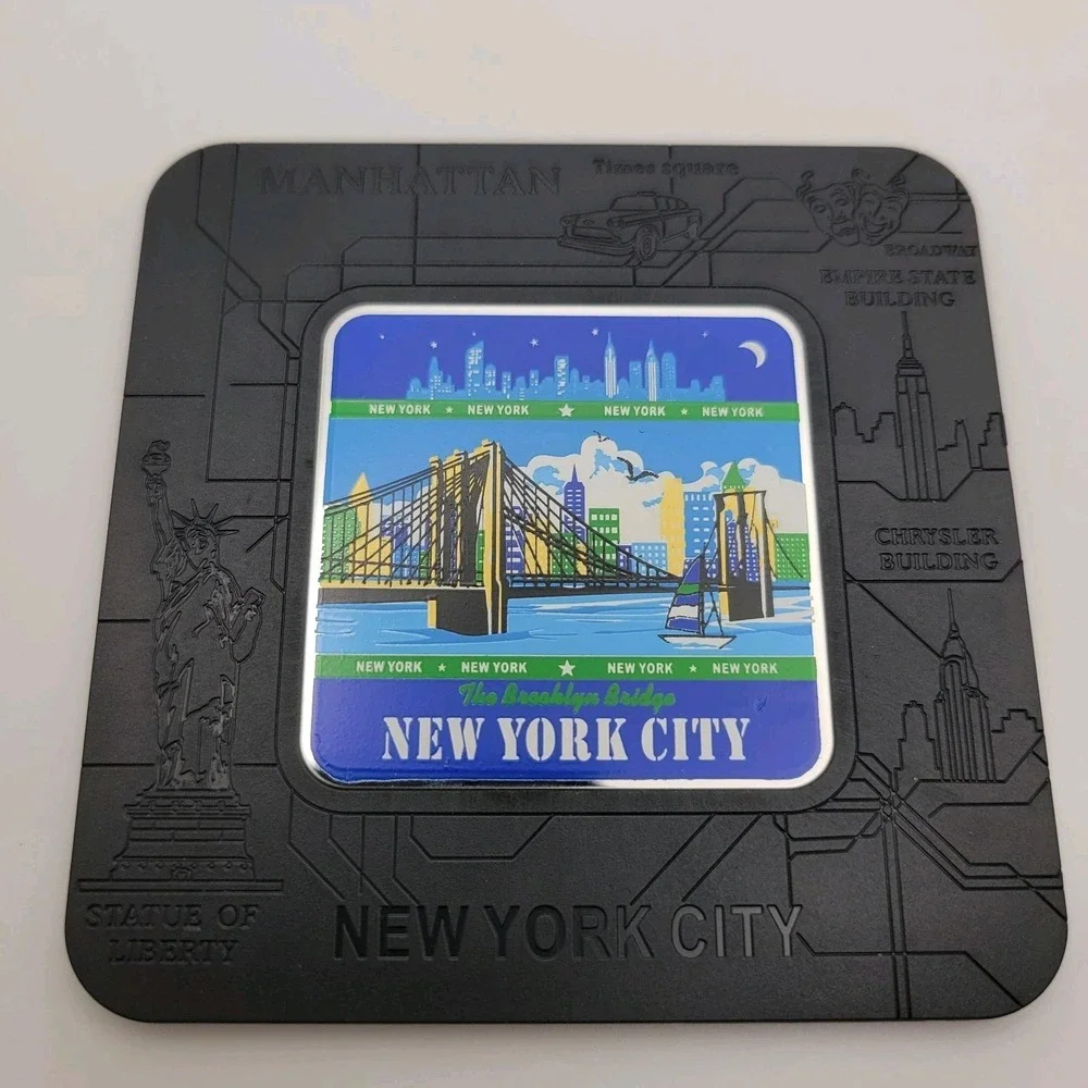 New‎ York City Coasters Set of 6 NYC Landmarks Souvenir Gift Box Modern Decor